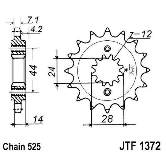 Reťazové koliečko JT JTF 1372-17RB 17T, 525